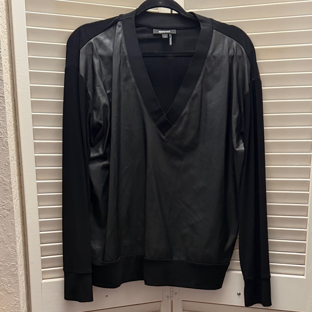 DKNY Black V-Neck Sweater